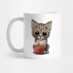 Cute Kitten Playing With Basketball Mug